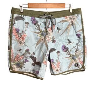 Roark Board Shorts Mens 32 Tropical Seagull Boat Swim Beach Surf 6” Pocket